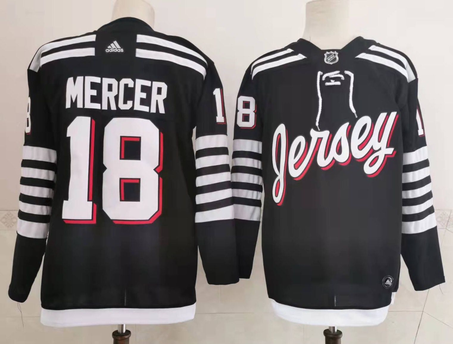 Men New Jersey Devils #18 Mercer Blue New 2022 Adidas NHL Jersey->new jersey devils->NHL Jersey